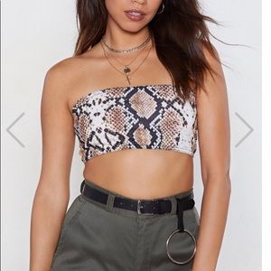 Snake Print Bandeau Crop Top (new with tags)